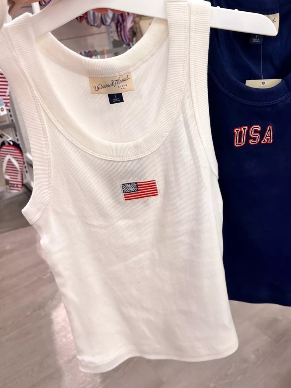 Universal Thread Ribbed Tank American Flag XS